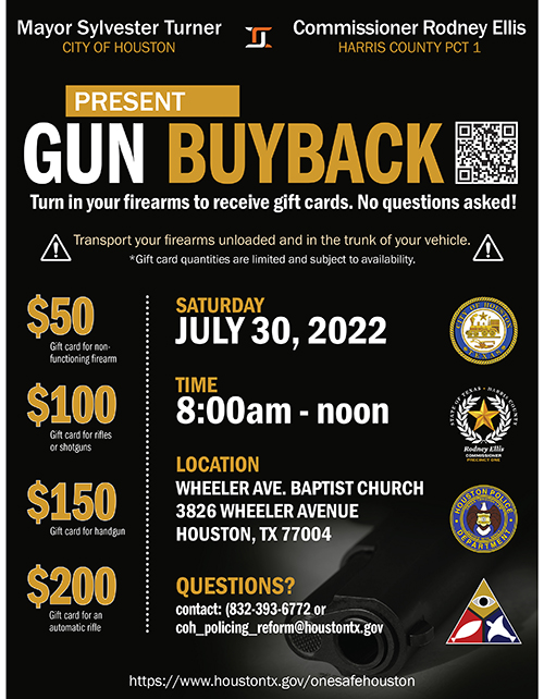 Gun Buyback Flyer 20220730 thumb GHWCC | Greater Houston Women's Chamber of Commerce