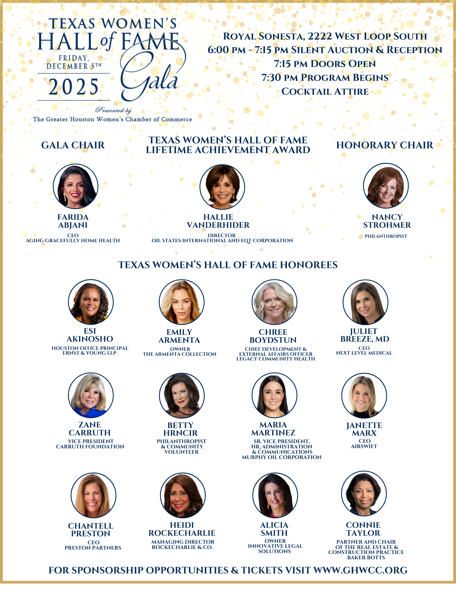 Hall of Fame Gala 2025 Flyer Greater Houston Women’s Chamber of Commerce