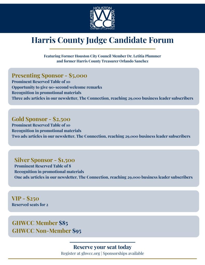 Harris County Judges Forum Sponsorship Amounts