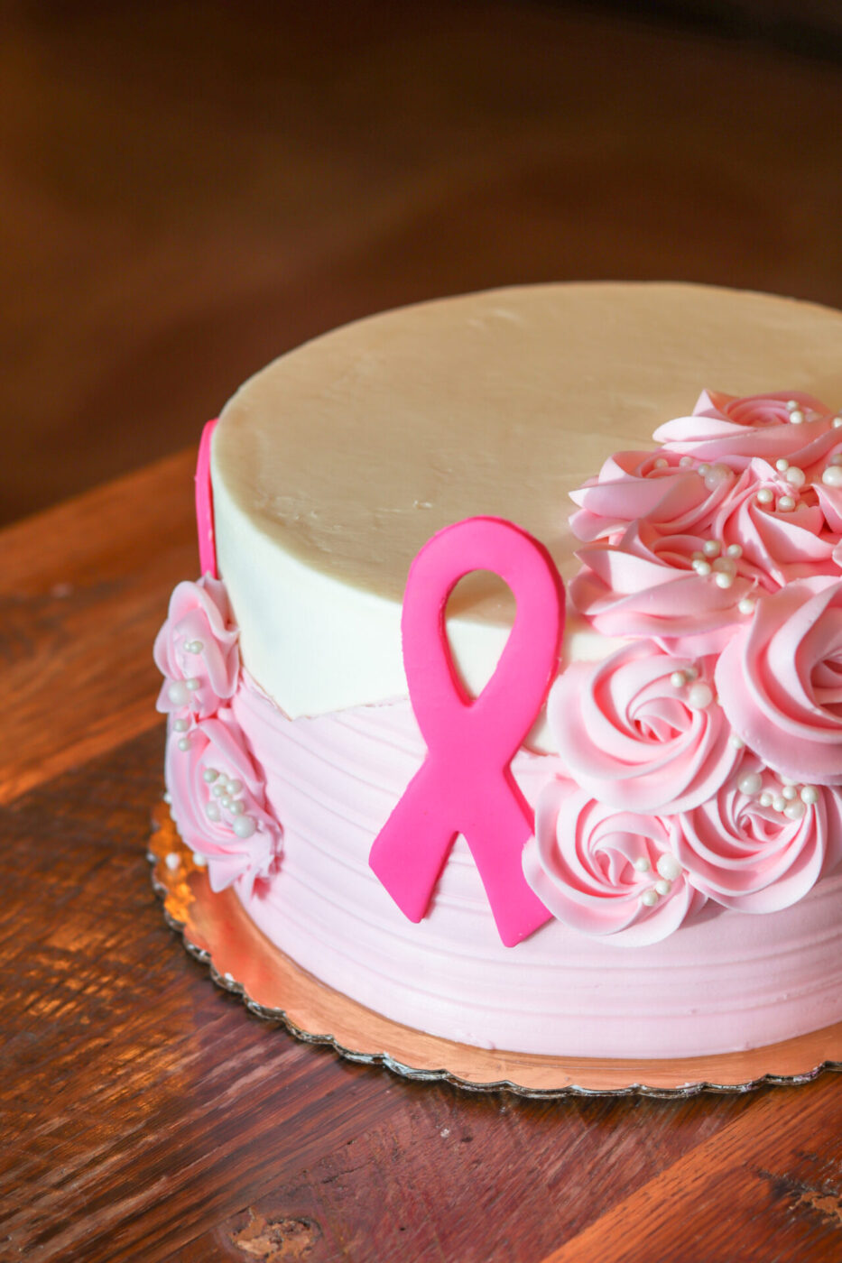 Pastel Pink Ribbon Cake 3 Three Brothers Bakery