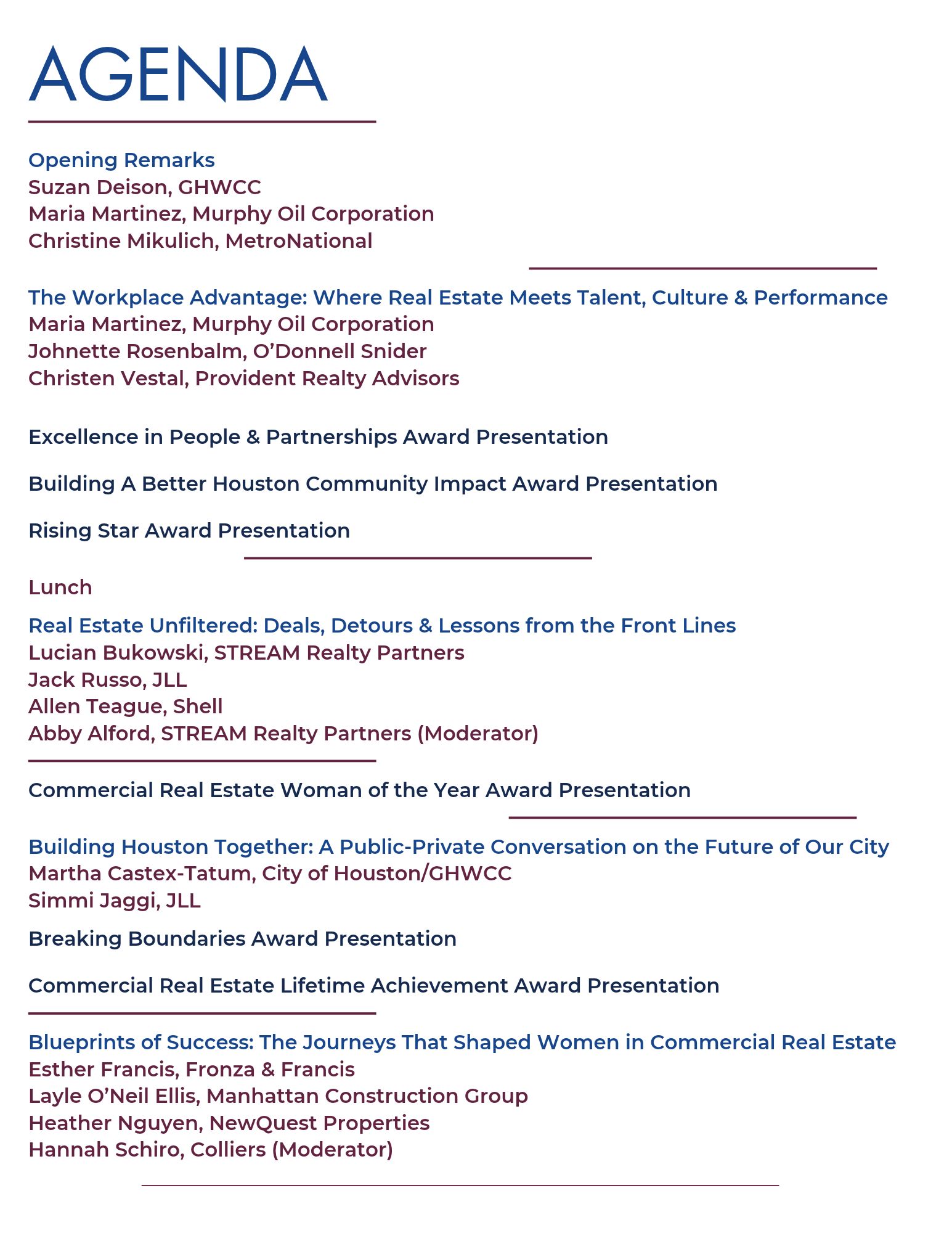 Symposium for Women Shaping Houston's Skyline 2026 Agenda